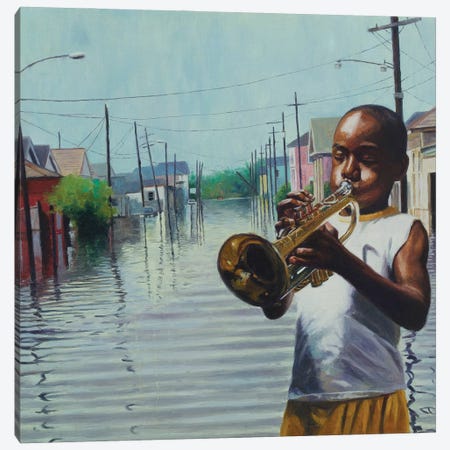 Boy With Horn, 2010 Canvas Print #BMN13140} by Colin Bootman Canvas Artwork