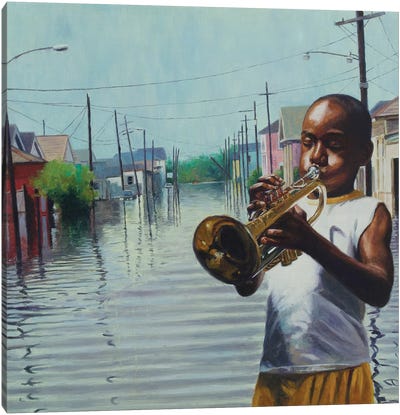 Boy With Horn, 2010 Canvas Art Print - Colin Bootman