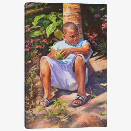 Boy, Breadfruit, Coconut, 2019 Canvas Print #BMN13141} by Colin Bootman Canvas Wall Art