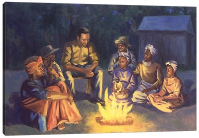 Campfire Stories, 2003 Canvas Art Print - Cabins