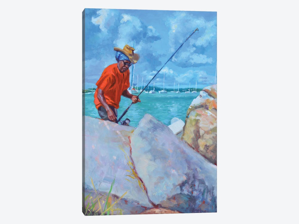 Fisherman In Red, 2019 by Colin Bootman 1-piece Art Print