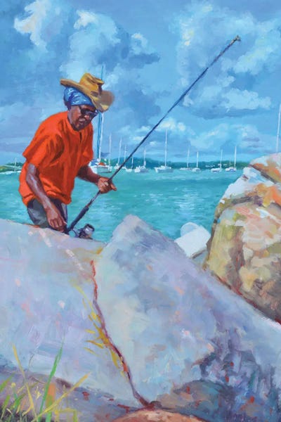 Colin Bootman: Fisherman In Red, 2019 by Colin Bootman