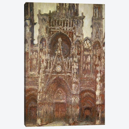 Rouen Cathedral, evening, harmony in brown, 1894 Canvas Print #BMN1315} by Claude Monet Canvas Print