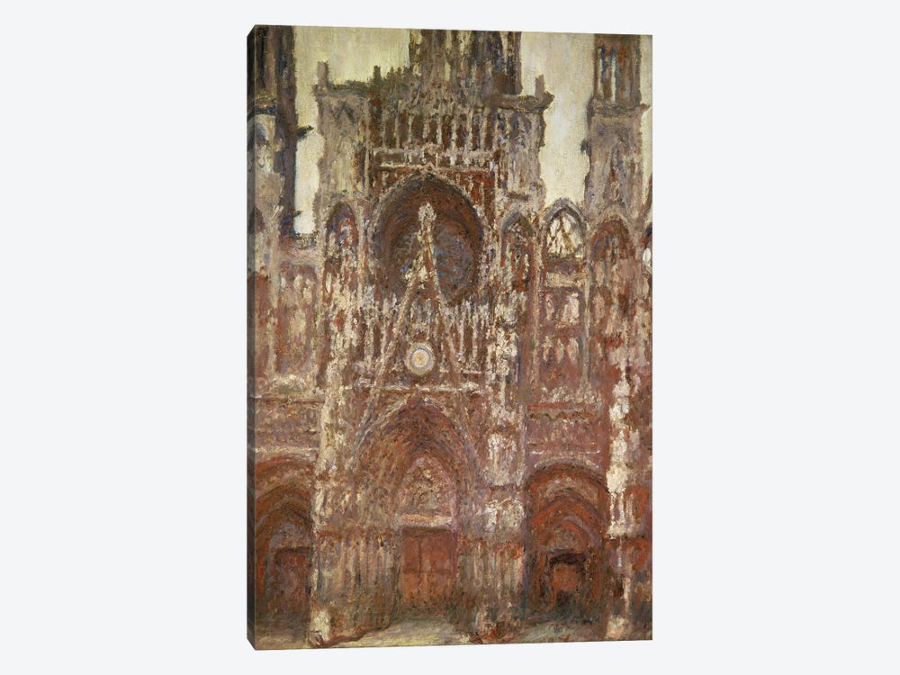 Rouen Cathedral, evening, harmony in brown, 1894 1-piece Canvas Art Print
