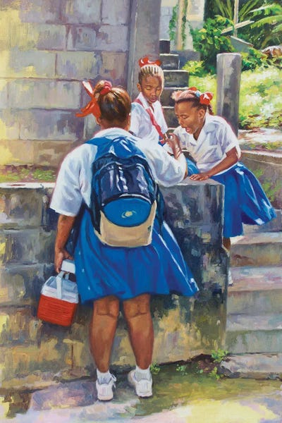 Staircases: Schoolgirl Banter, 2019, by Colin Bootman