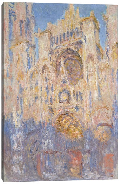 Rouen Cathedral, Effects of Sunlight, Sunset, 1892  Canvas Art Print - Normandy