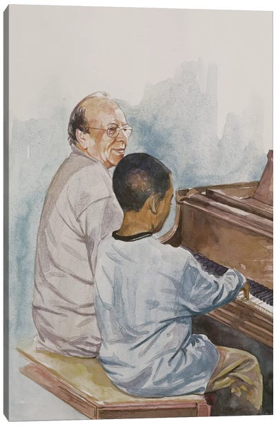 The Piano Lesson, 2003 Canvas Art Print - Piano Art