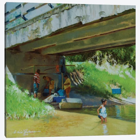 Under The Old Bridge, 2016 Canvas Print #BMN13222} by Colin Bootman Canvas Art Print