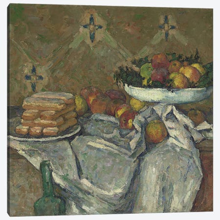 Compotier Et Assiette De Biscuits, C.1877 Canvas Print #BMN13246} by Paul Cezanne Canvas Art