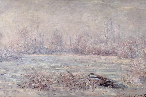 Snowscapes: Frost near Vetheuil, 1880  by Claude Monet