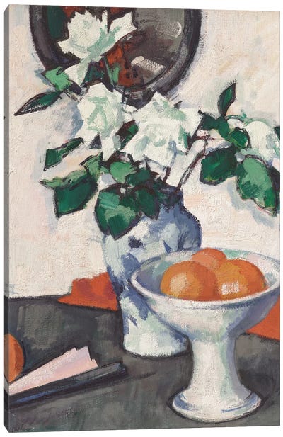 White Roses, C.1924 Canvas Art Print - Orange Art
