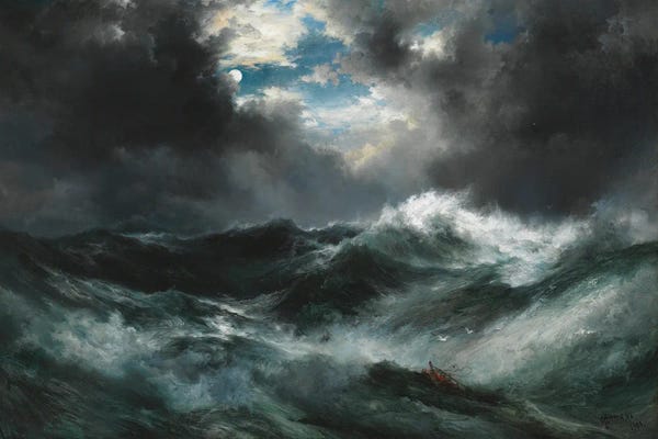 Thomas Moran: Moonlit Shipwreck At Sea, 1901 by Thomas Moran