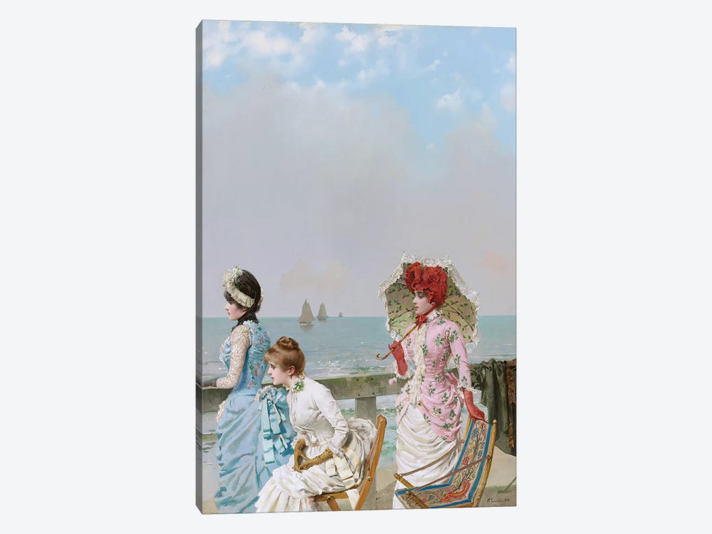 Midday At The Sea, 1884 by Vittorio Matteo Corcos 1-piece Canvas Artwork