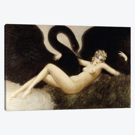 Leda And The Swan, C.1934 Canvas Print #BMN13267} by Louis Icart Canvas Art