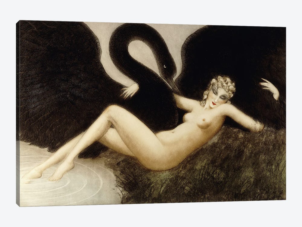 Leda And The Swan, C.1934 by Louis Icart 1-piece Canvas Artwork