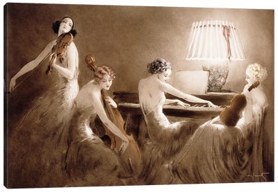 Melody Hour, C.1934 Canvas Art Print - Louis Icart
