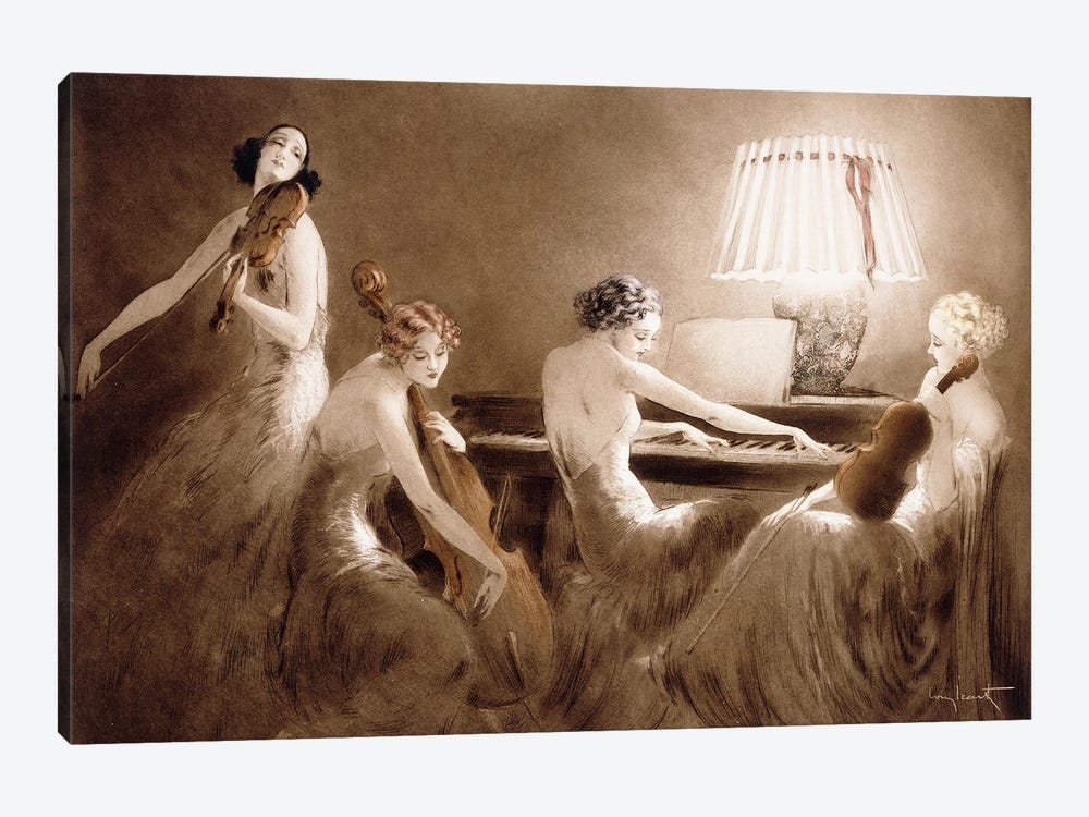 Melody Hour, C.1934 by Louis Icart 1-piece Canvas Wall Art