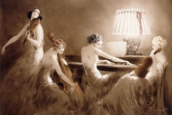 Art Deco: Melody Hour, C.1934 by Louis Icart