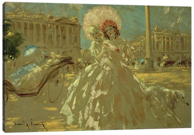 Place De La Concorde Canvas Art Print - Carriage & Wagon Art