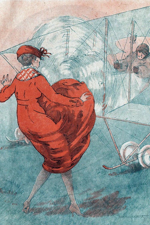 The Favorable Wind: Helice Prying. Illustration For The Magazine 'Le Fantasio' Of May 1916