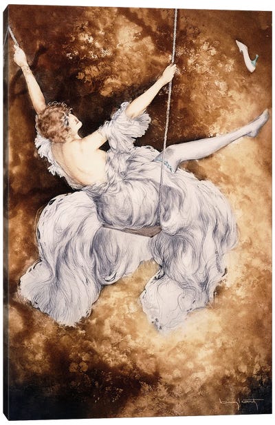 The Swing Canvas Art Print - Art Deco