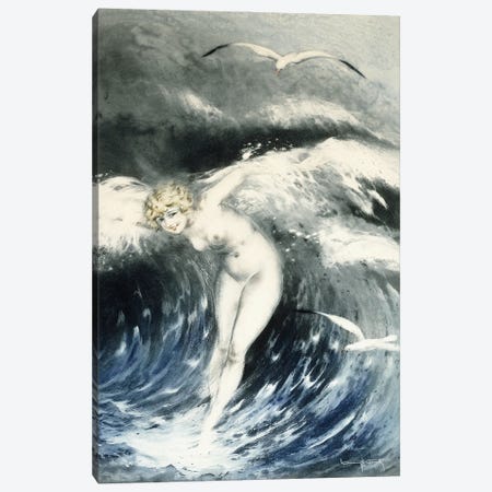 Venus In The Waves, C. 1931 Canvas Print #BMN13282} by Louis Icart Art Print
