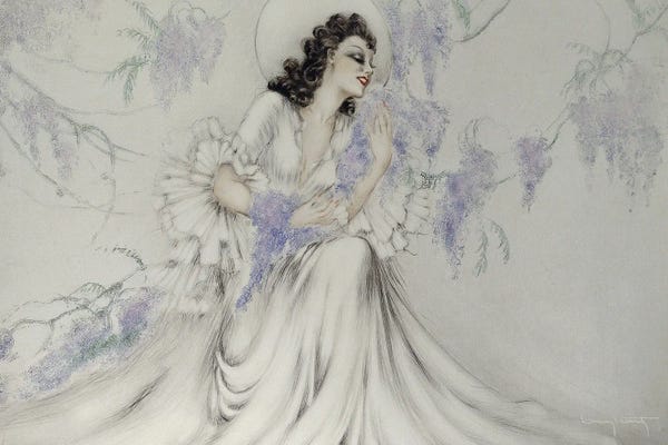 Wisterias: Wisteria, 1940 by Louis Icart