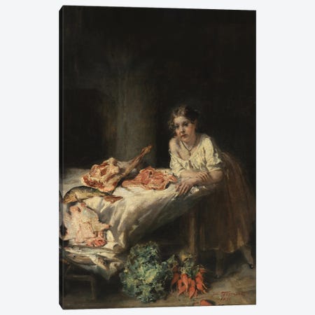 The Bourgeois' Kitchen, 1854 Canvas Print #BMN13287} by Octave Tassaert Canvas Artwork