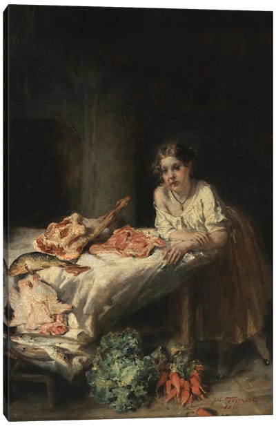 The Bourgeois' Kitchen, 1854 Canvas Art Print - Romanticism Art