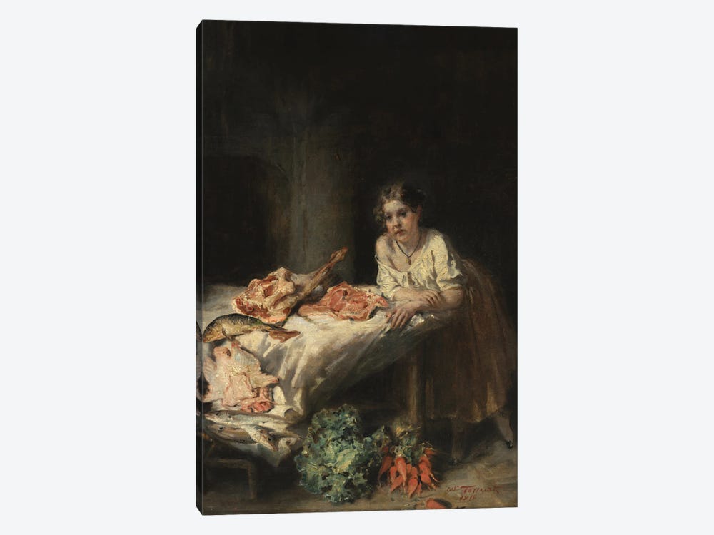 The Bourgeois' Kitchen, 1854 by Octave Tassaert 1-piece Canvas Wall Art