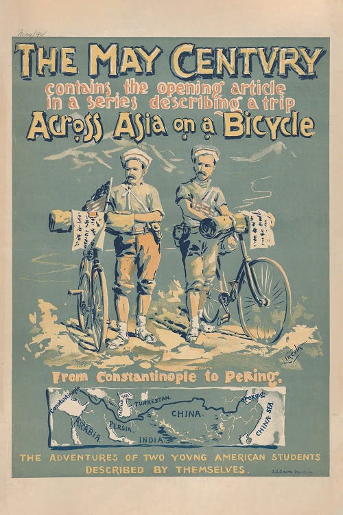 The May Century: Across Asia On A Bicycle, 1894 by A.W.B. Lincoln wall art