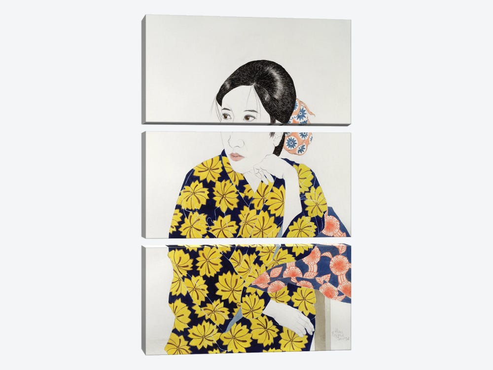 Yellow Kimono, 1996 by Alan Byrne 3-piece Canvas Wall Art