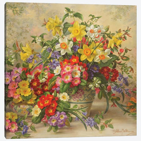 Spring Flowers And Poole Pottery, No. 2 Canvas Print #BMN13290} by Albert Williams Canvas Artwork