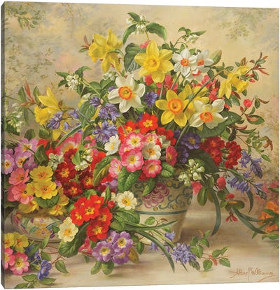 Spring Flowers And Poole Pottery, No. 2 Canvas Art Print - Pottery Still Life