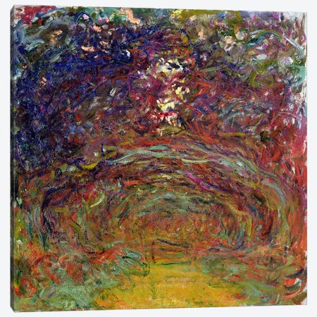 The Rose Path at Giverny, 1920-22  Canvas Print #BMN1329} by Claude Monet Art Print