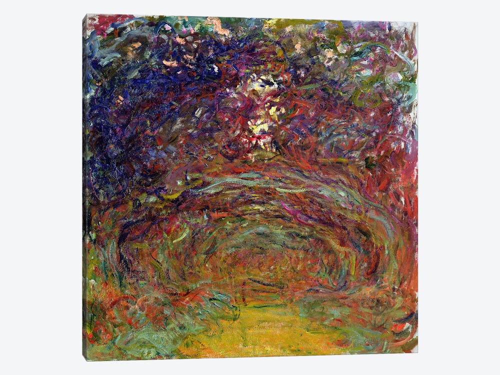 The Rose Path at Giverny, 1920-22  by Claude Monet 1-piece Canvas Art