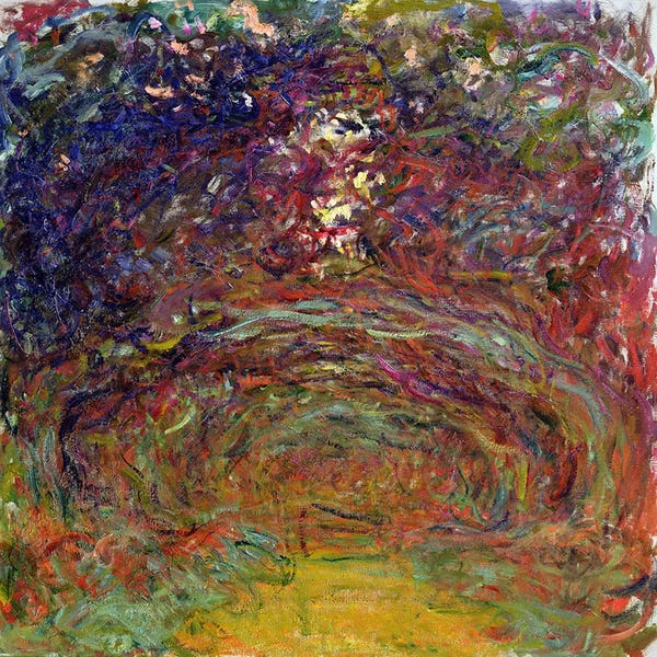 Claude Monet: The Rose Path at Giverny, 1920-22  by Claude Monet