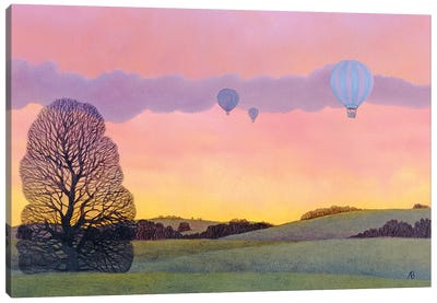 Balloon Race, 2004 Canvas Art Print - Hill & Hillside Art
