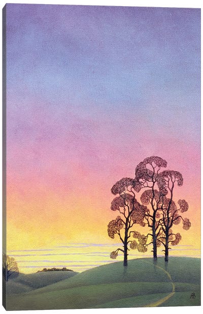 Path Through The Pines, 2004 Canvas Art Print - Purple Art