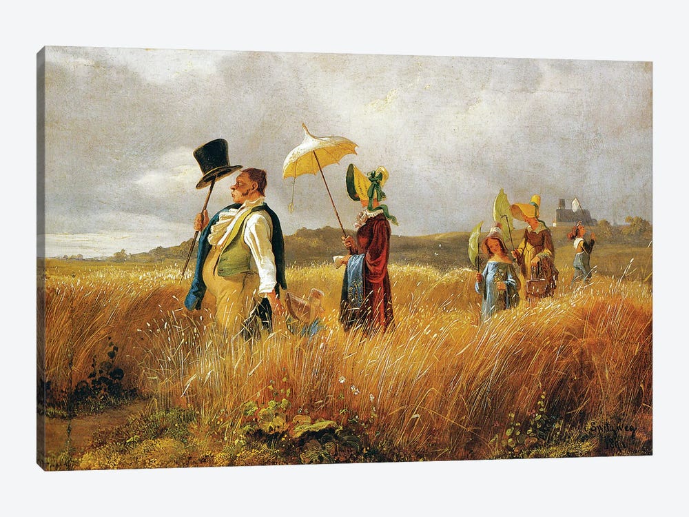 Sunday Stroll, 1841 by Carl Spitzweg 1-piece Canvas Artwork