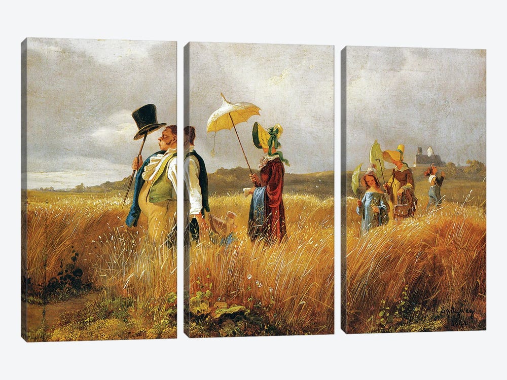 Sunday Stroll, 1841 by Carl Spitzweg 3-piece Canvas Art