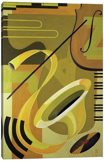 Jazz, 2004 Canvas Art Print - Yellow Art