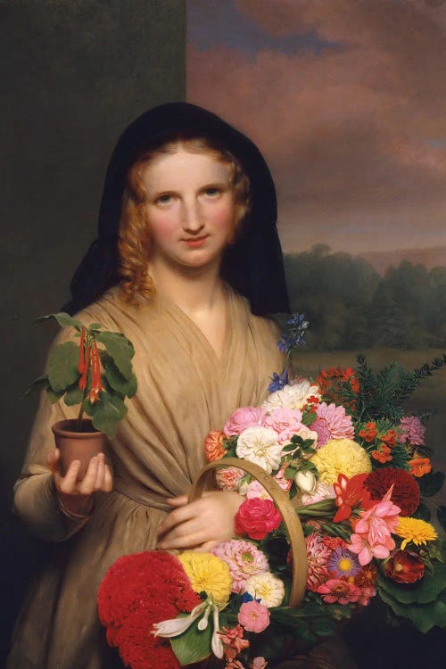 The Flower Girl, 1846 by Charles Cromwell Ingham wall art