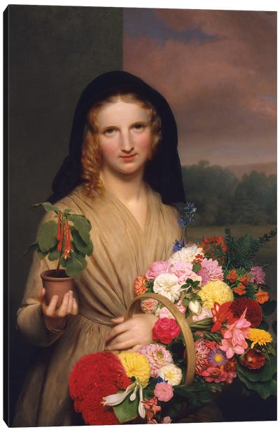 The Flower Girl, 1846 Canvas Art Print