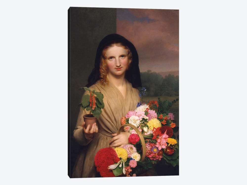 The Flower Girl, 1846 by Charles Cromwell Ingham 1-piece Canvas Wall Art