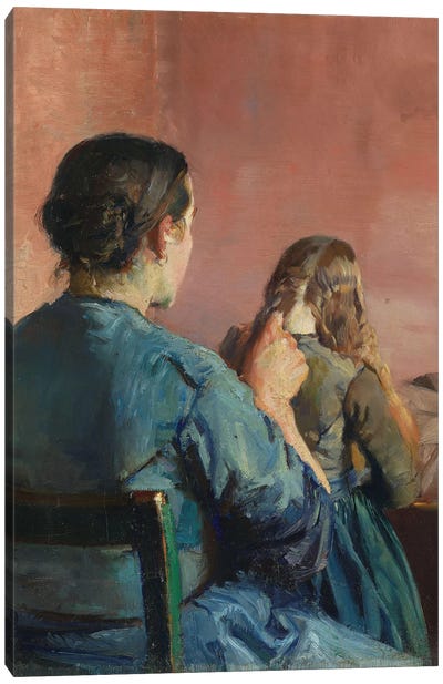 Braiding Her Hair, C.1888 Canvas Art Print