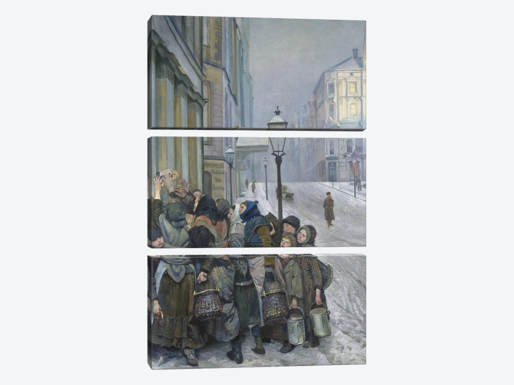 Struggle For Survival, 1889 by Christian Krohg 3-piece Canvas Artwork