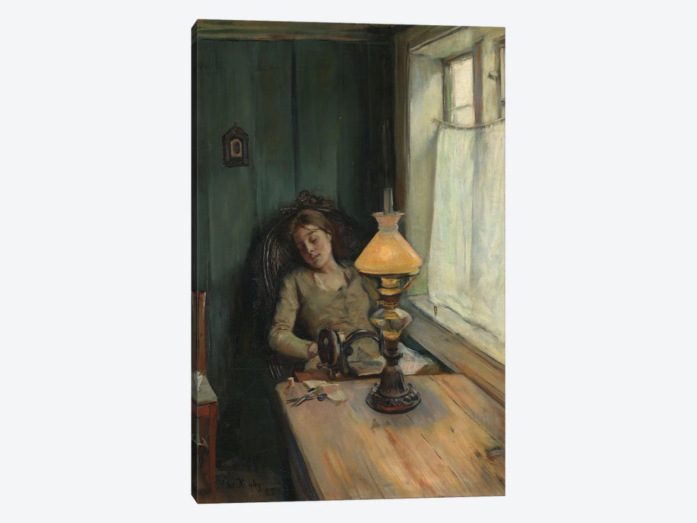 Tired, 1885 by Christian Krohg 1-piece Canvas Print
