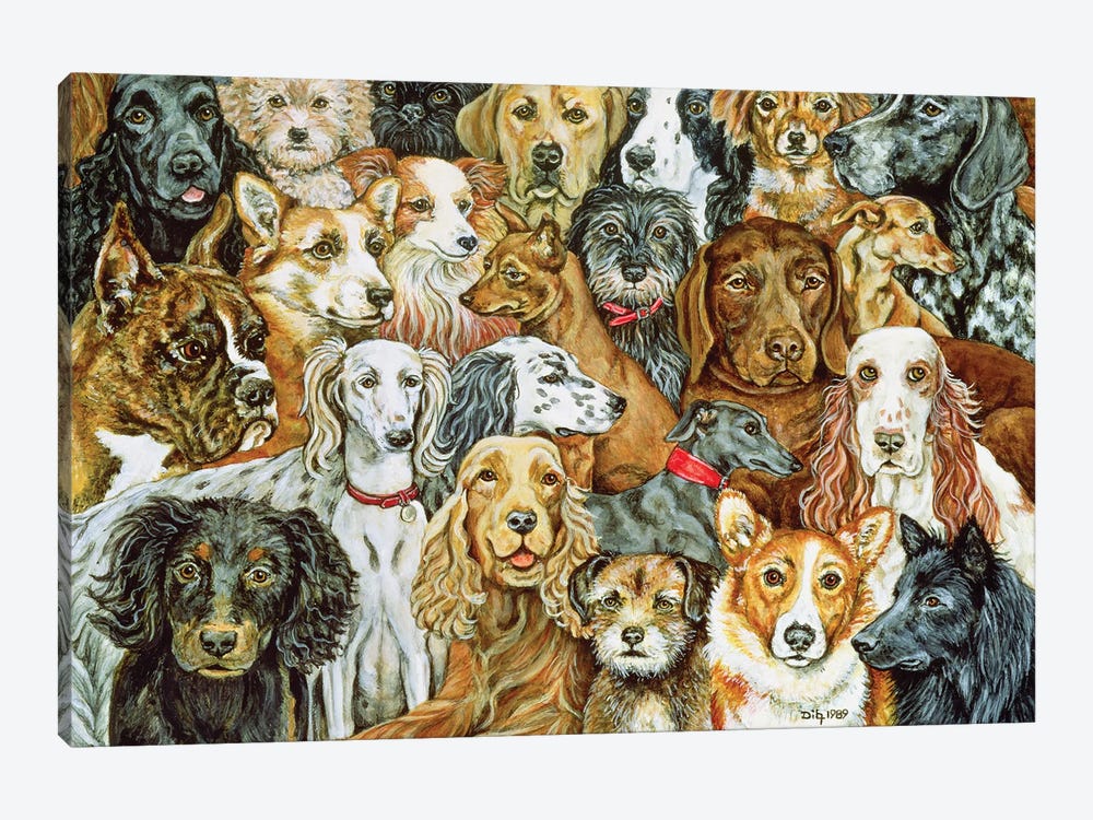 Dog Spread, 1989 by Ditz 1-piece Canvas Art Print