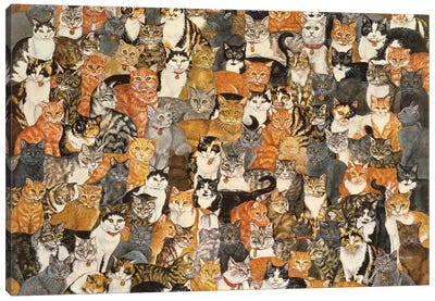 Double Cat-Spread Canvas Art Print